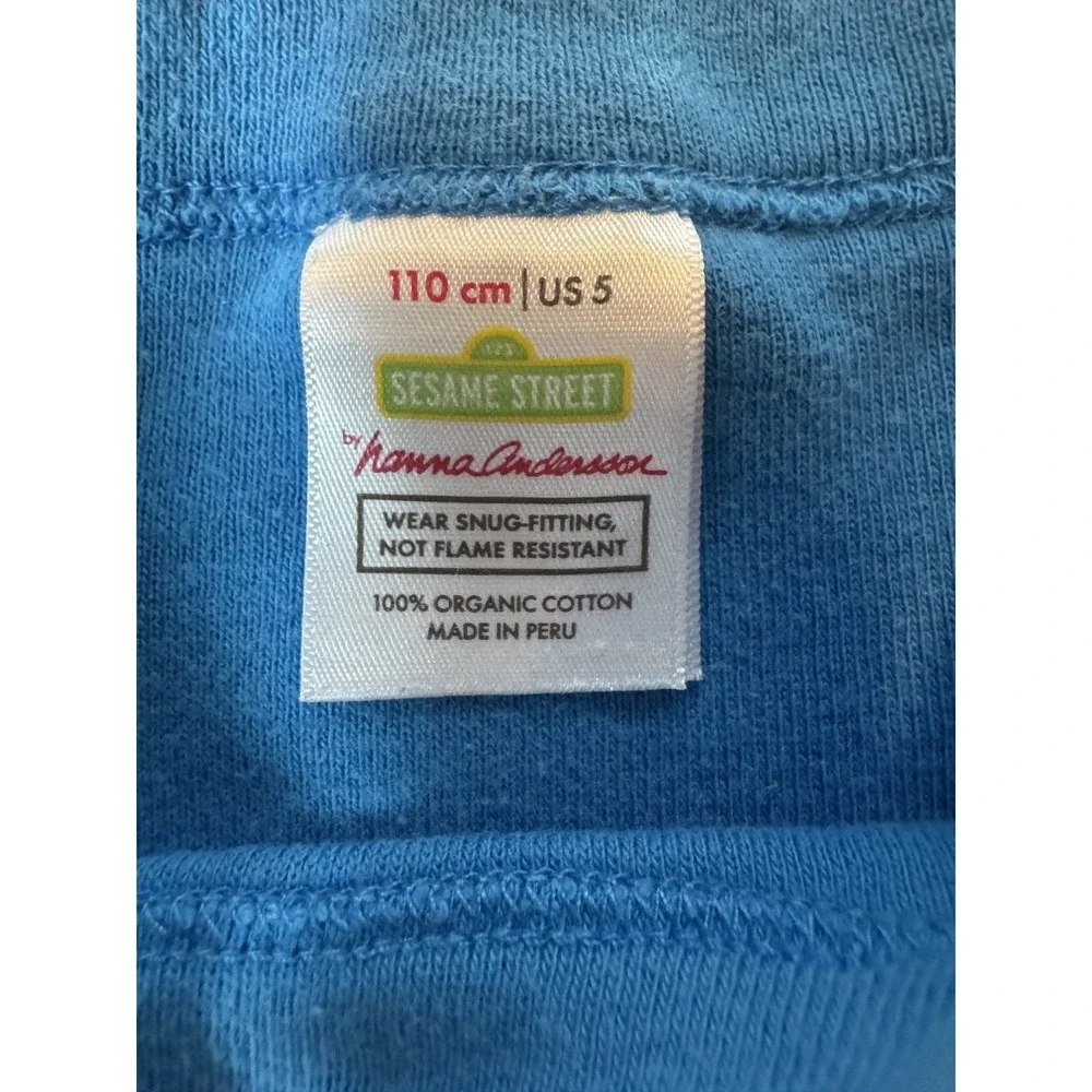 Hanna Andersson x‎ Sesame Street Cookie Monster Organic Cotton Sleep Set Sz 5T - Picture 4 of 5